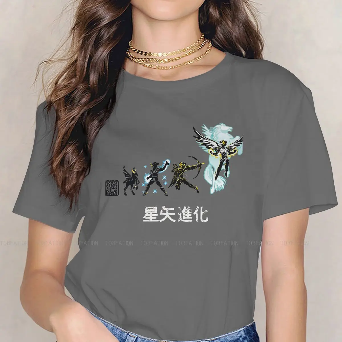 

Женская футболка Seiya Evolution, хлопковые топы с рисунком зодиака, космо-атена, для девочек