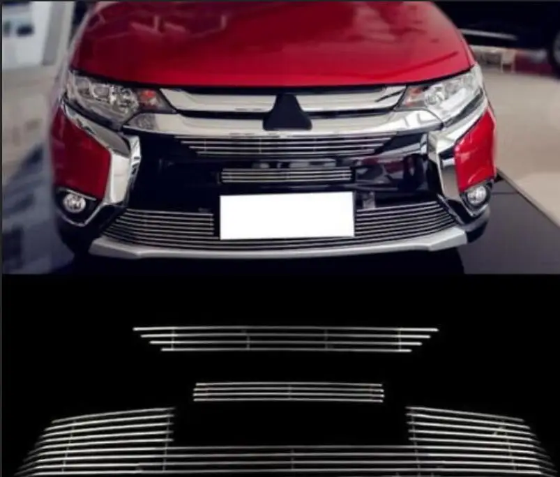 Для Mitsubishi outlander 2016 2017 2018 верхний + нижний гриль 3 шт. из нержавеющей стали - купить