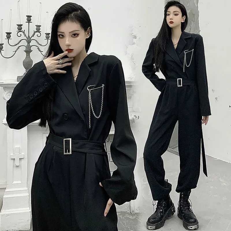 Yujie Style Suit Collar Jumpsuit Female Fashionable Two-Piece Suit Combinaison Femme Macacão Feminino Monos Mujer Kомбинезоны