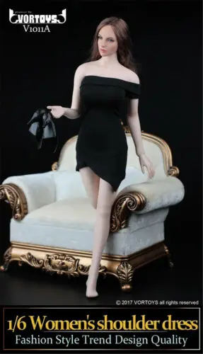

VORTOYS V1011 Off-shoulders Sexy Short Dress Tight Formal Skirt 1/6 F 12" Figure