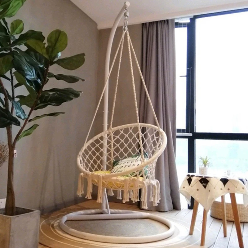 Ins подвесное кресло сетка красная для дома с кисточками домашний Хлопковый Канат