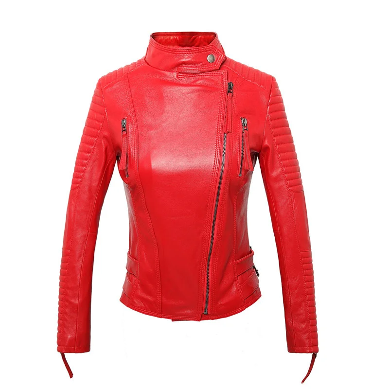 100% Real Sheepskin Coat Female Genuine Leather Jacket Short Slim Jackets For Women Outerwear jaqueta de couro WYQ923