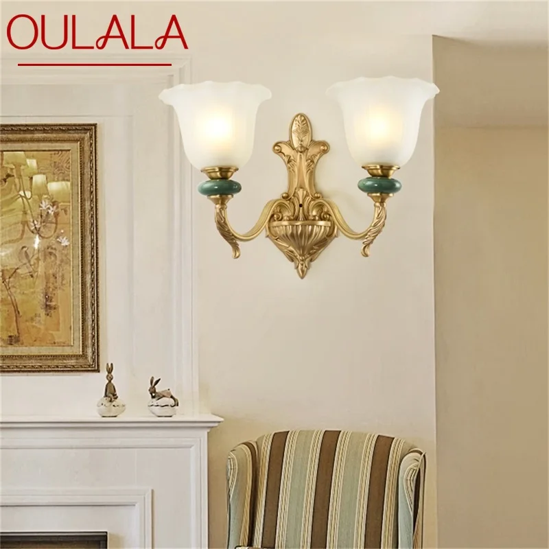 

OULALA Copper Sconce Wall Lamp Contemporary Luxury Design Ceramic Light Indoor For Bedroom Corridor Hotel