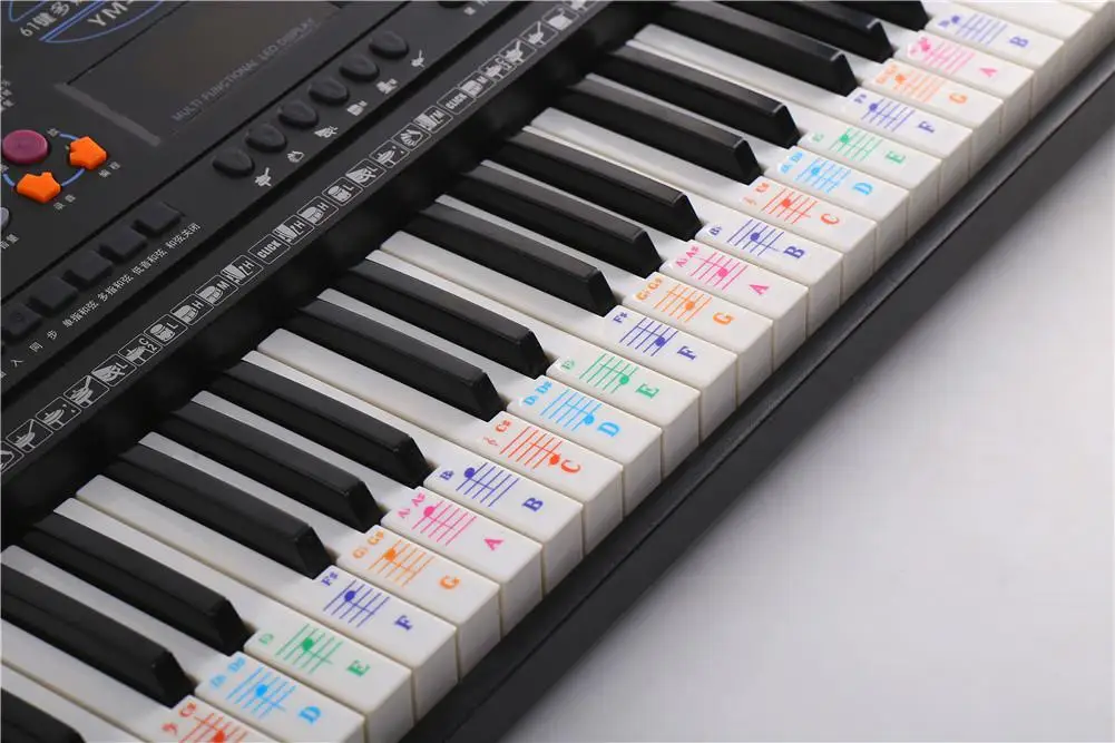 Новейшая клавишная электронная фортепианная наклейка красочная клавиатура
