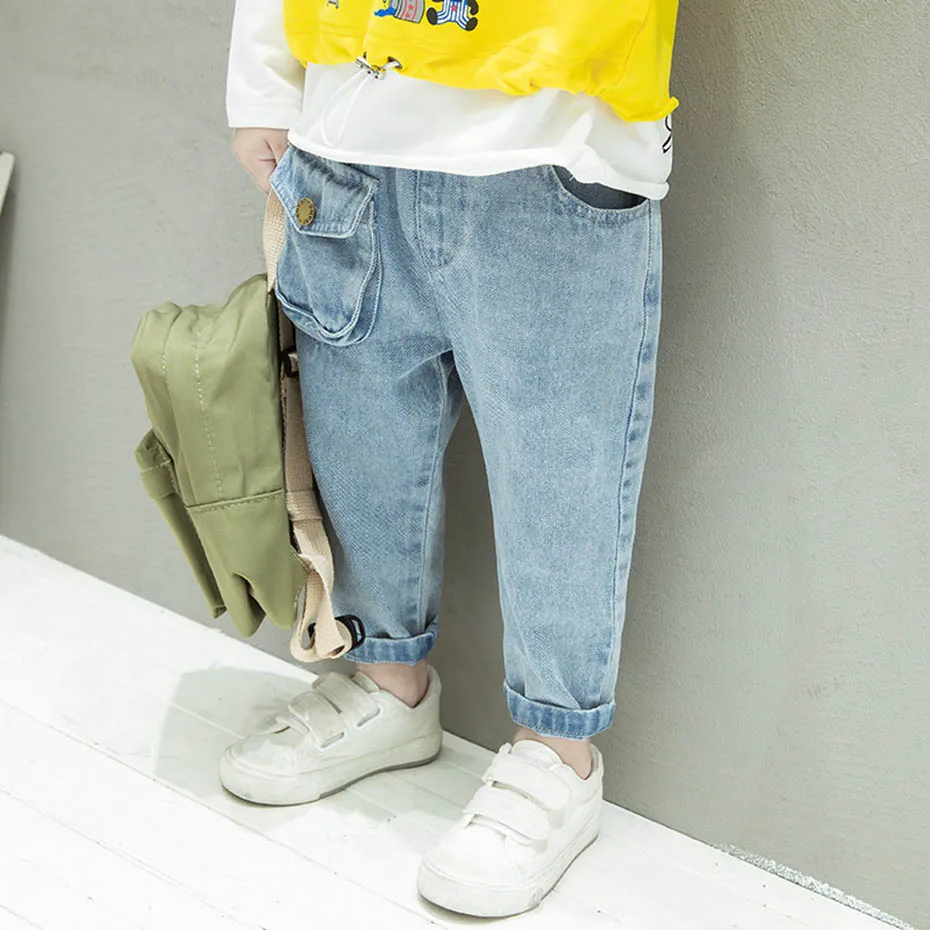 Джинсы с карманами для девочек детские джинсы повседневные стильные детей