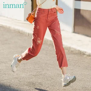 INMAN летние штаны из чистого хлопка с высокой талией