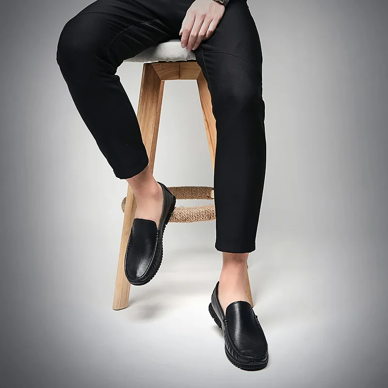 

Loafer Shoes Men slip on Genuine Leather Lightweight Man Casual Shoes Handmade Leisure Soft Men Shoes Moccasins Hombre