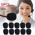 10 шт, 25 мм, мягкая эластичная губка микрофонная головка крышка поролонная губка ветрового стекла Чехлы для гарнитура с микрофоном