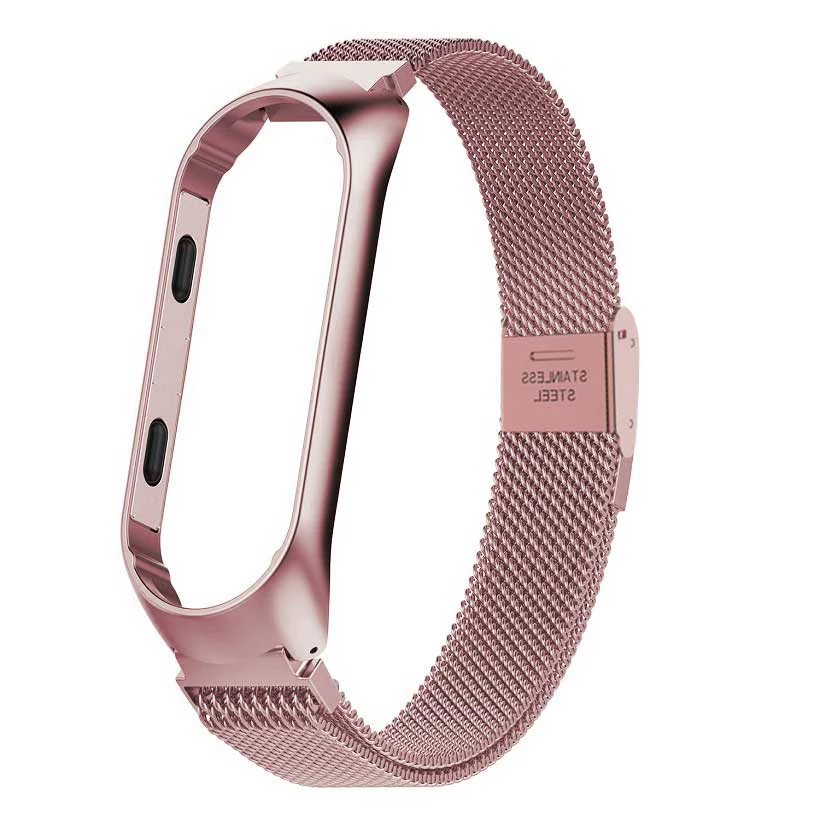 Leecnuo Xiaomi mi Band 3 ремешок металлический браслет из нержавеющей стали lanese