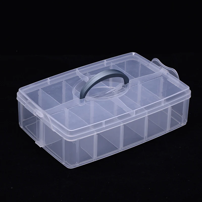 3 слоя 18 отделений прозрачная коробка для хранения Контейнер органайзер