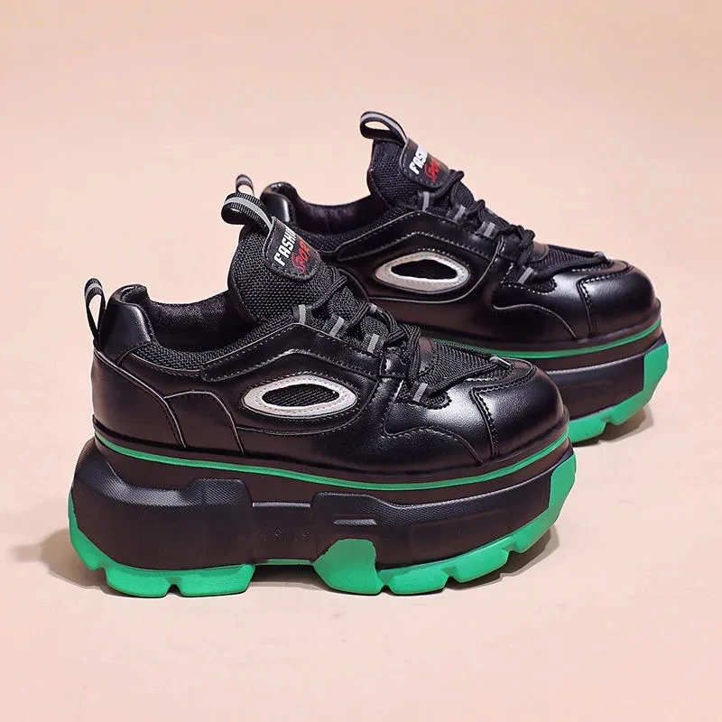 

Женская обувь на весну и осень, Высококачественная на толстой подошве, удобная универсальная спортивная обувь со шнуровкой