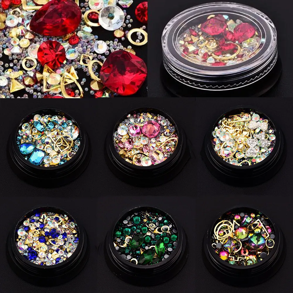 1 коробка для наполнителя ногтей смешанные флэш микро-просверленные разбитые