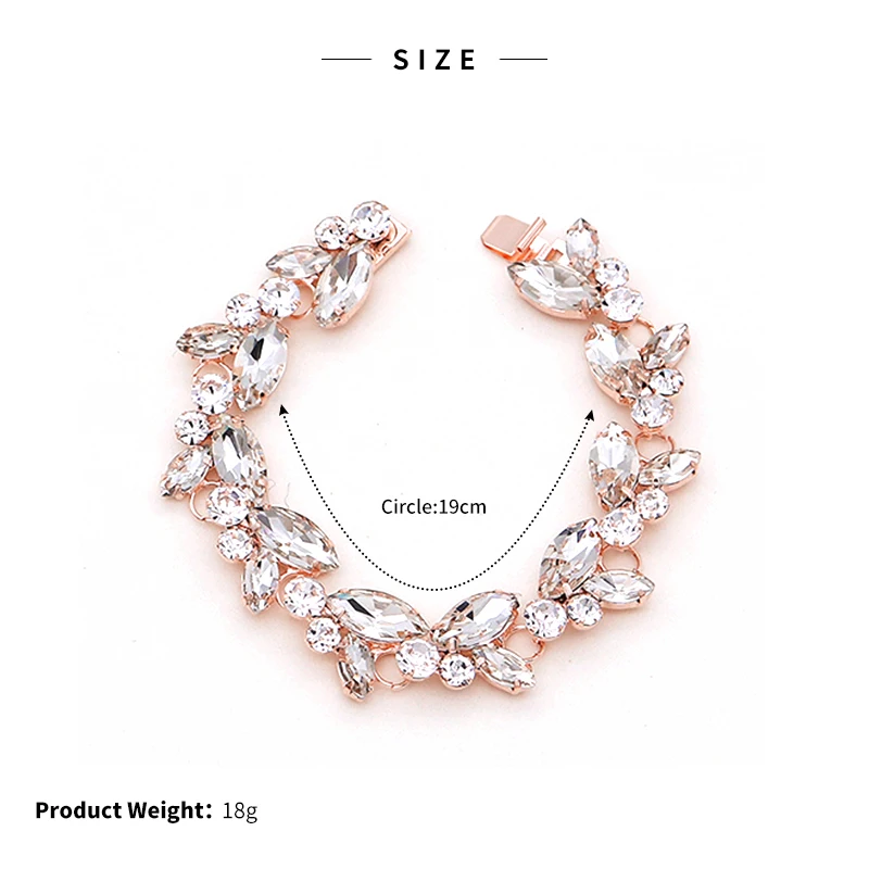 Женский браслет с подвесками из розового золота кристаллами роскошные