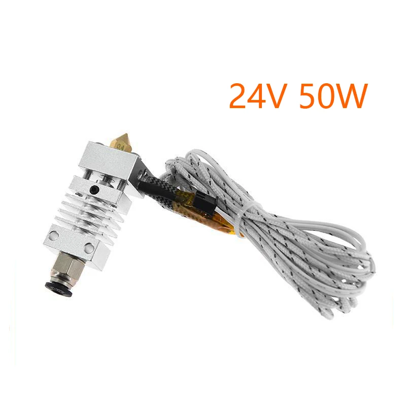 24V 50W Hotend экструдер комплект дальних расстояний V6 экструзия 12 В/24 В 50 Вт j-головка тепла разрыв горло 1,75 мм для Ender 3 CR10 CR-10S принтер - Цвет: 24V 50W