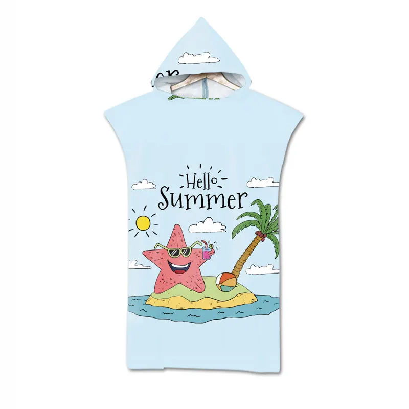 Пляжное полотенце с капюшоном и принтом черепахи мягкое детское купальное в