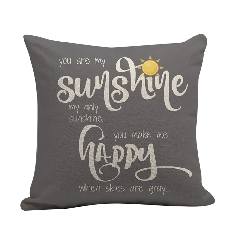 Подушка серая серия букв Рисунок короткая плюшевая наволочка цифровая печать