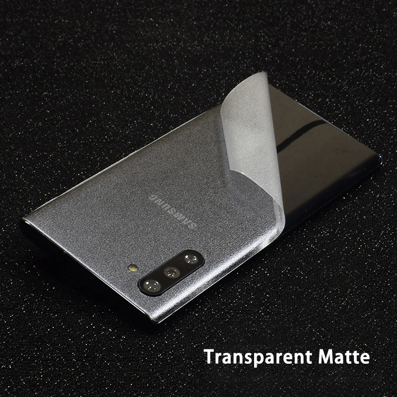 Clear Matte Прозрачная 3D мягкая пленка из углеродного волокна для SAMSUNG Galaxy Note 10 Plus 8 9 S10+ S9 S8 Plus A60 A80 A750 прозрачная матовая задняя наклейка - Цвет: Clear Matte