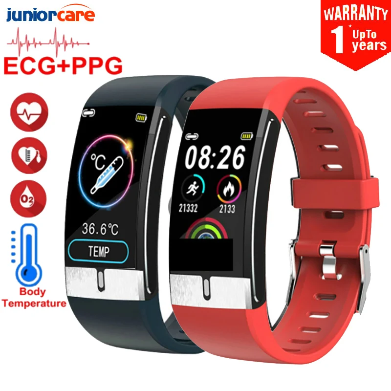 

E66 Body Temperature ECG PPG Smart Bracelet Fitness Tracker Heart Rate Monitor Al Medical Diagnosis Smart Watch VS T1