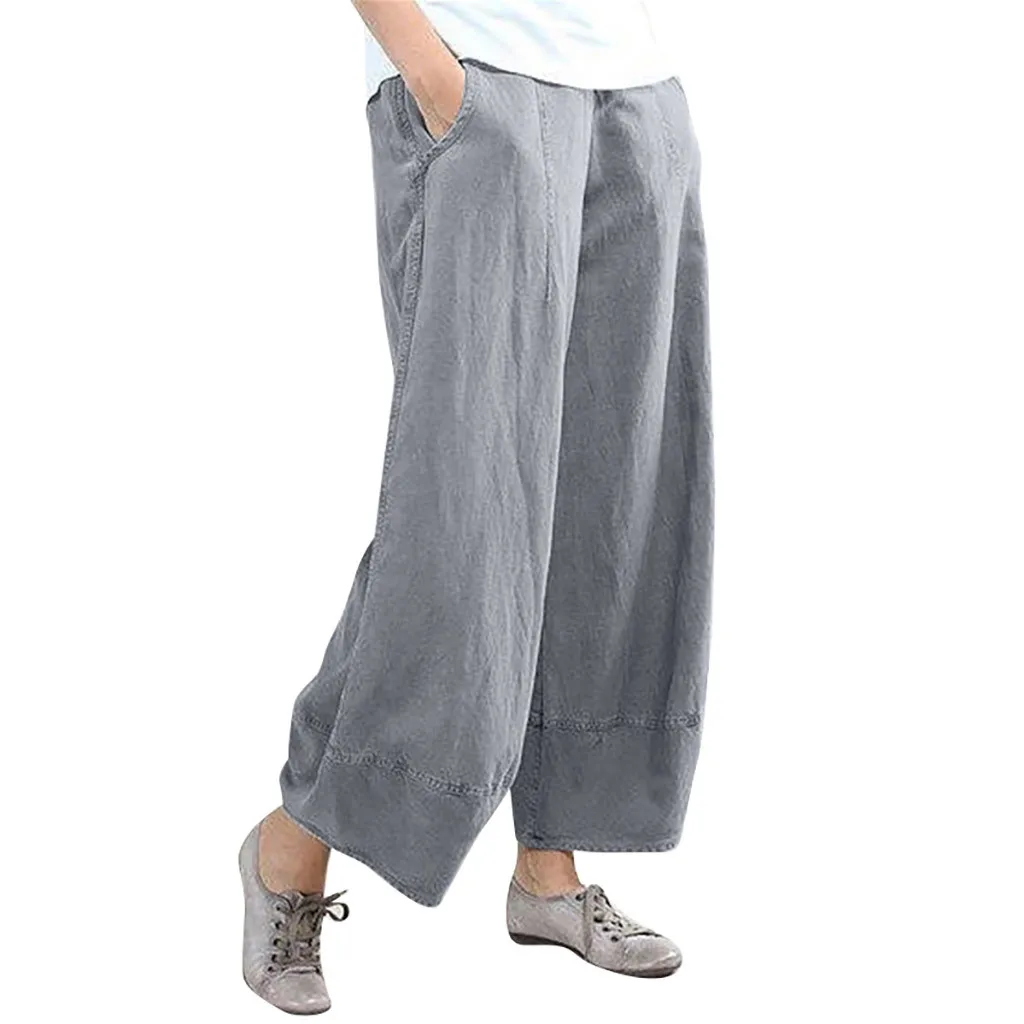 Женские брюки мешковатые широкие женские однотонные штаны с высокой талией