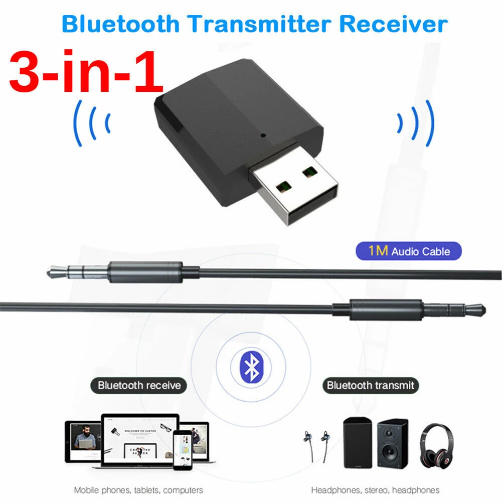 3 в 1 USB Беспроводные Bluetooth адаптеры 5 0 адаптер передатчик ТВ приемник для ПК