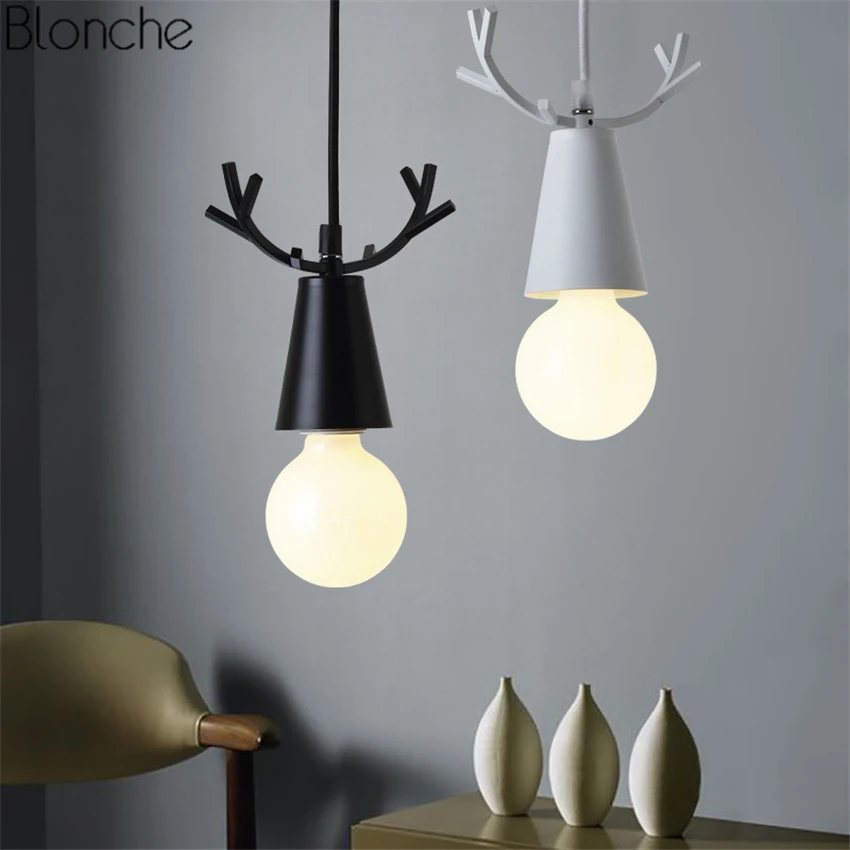 Скандинавский олень подвесной светильник s Рождественские рога Hanglamp E27 Led для