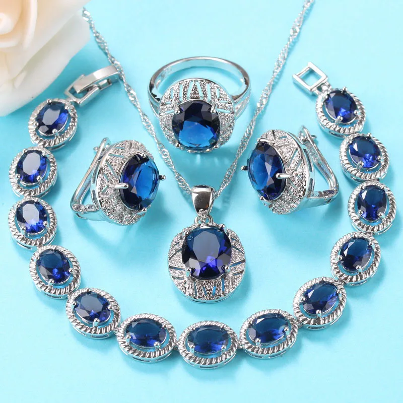 Комплект из колье серёг браслета и кольца серебра 925 пробы | Украшения аксессуары