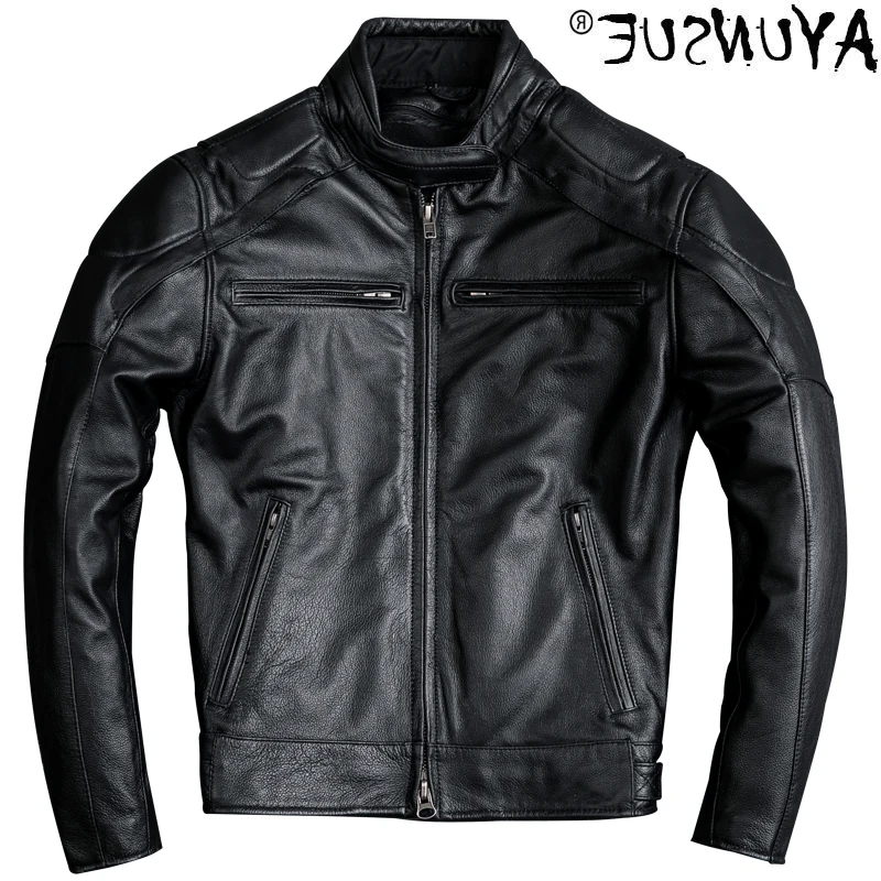 

Leather fast - men's authentic cattle jacket, retro clothing, coat, autumn and winter, zl401221