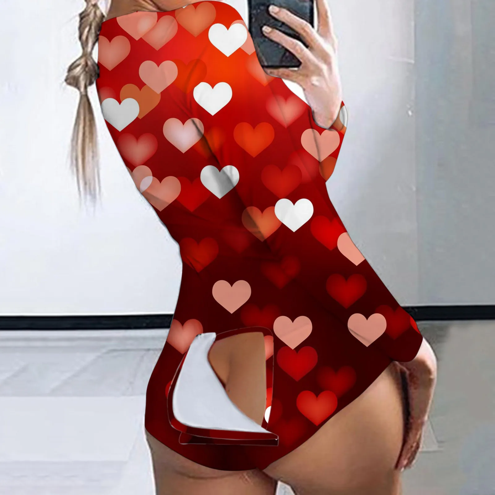 Женский комбинезон с длинным рукавом и принтом