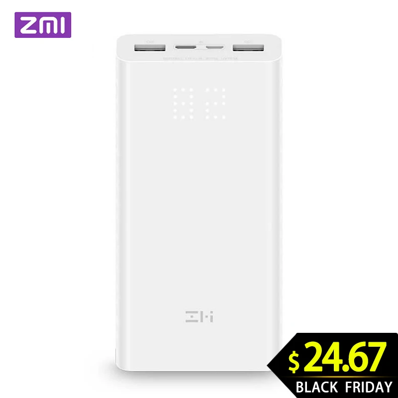 ZMI power Bank 20000 mAh QB821 Портативная зарядка Внешняя Батарея цифровой дисплей QC3.0 Dual USB 20000 mAh power bank для телефона