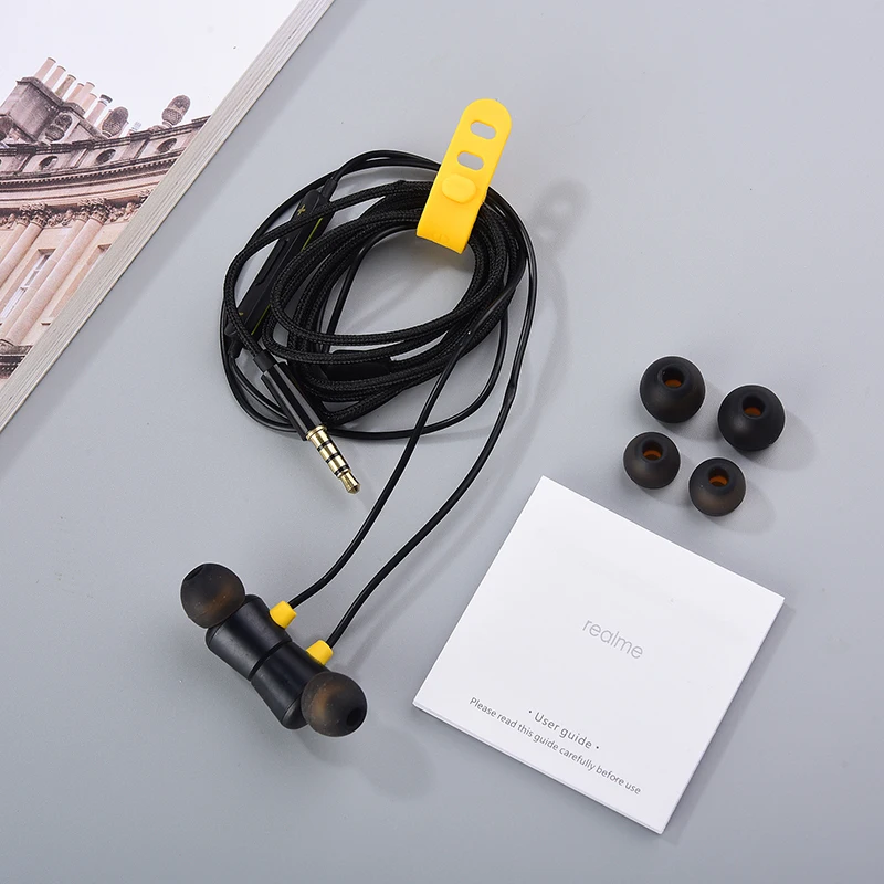 Наушники Realme Buds 2 Wired-3.5mm проводная Магнитная гарнитура с микрофоном 3 кнопки для