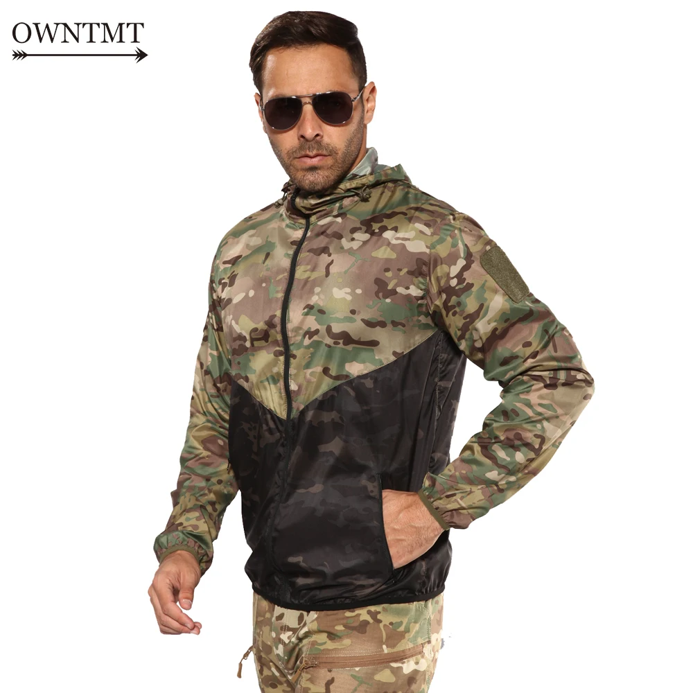 Камуфляжные Тактические Кожаные куртки для мужчин ультра легкие быстросохнущие