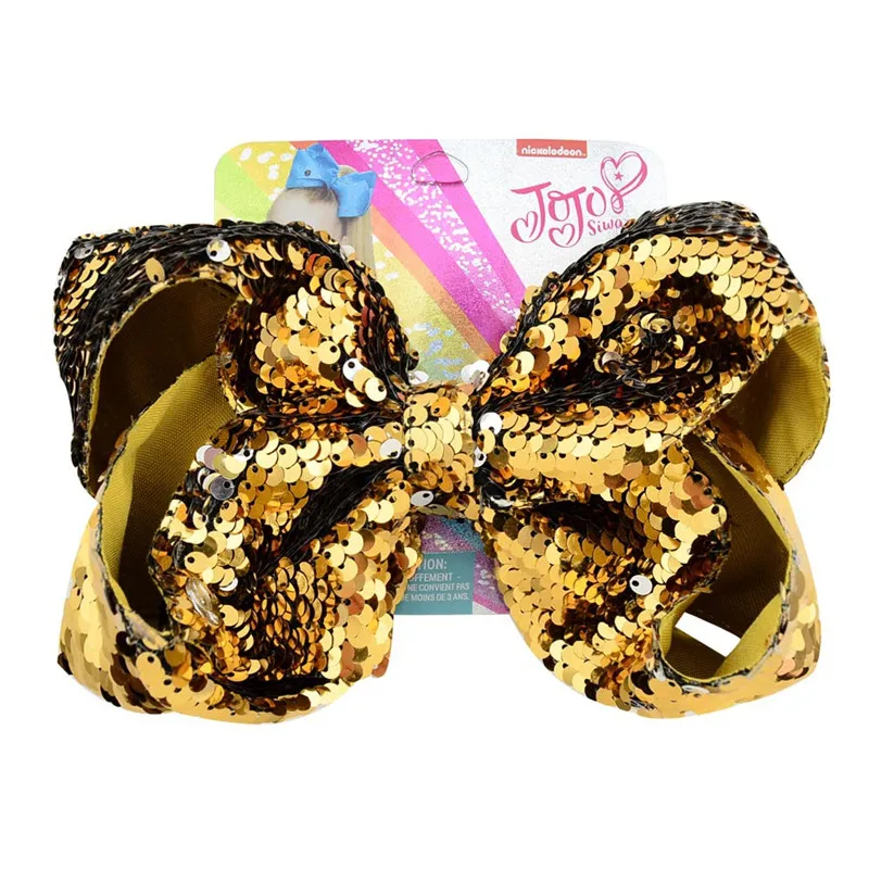 8 &quotJojo Луки с зажимами Блестки для волос заколки девочек ручной работы Grosgrain