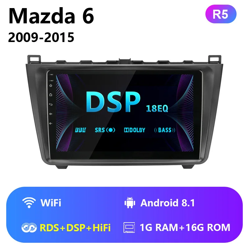 Jansite R9 " RDS DSP Android Автомагнитола для Mazda 6 2009- сенсорный экран плеер gps навигация HIFI Авторадио Видео с рамкой - Цвет: wifi with RDS DSP