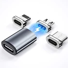 Новинка, Магнитный адаптер JUSFYU USB Type-C для Huawei, Samsung, USB C, гнездо на Micro USB, мужской магнит, магнитный конвертер, соединитель типа C