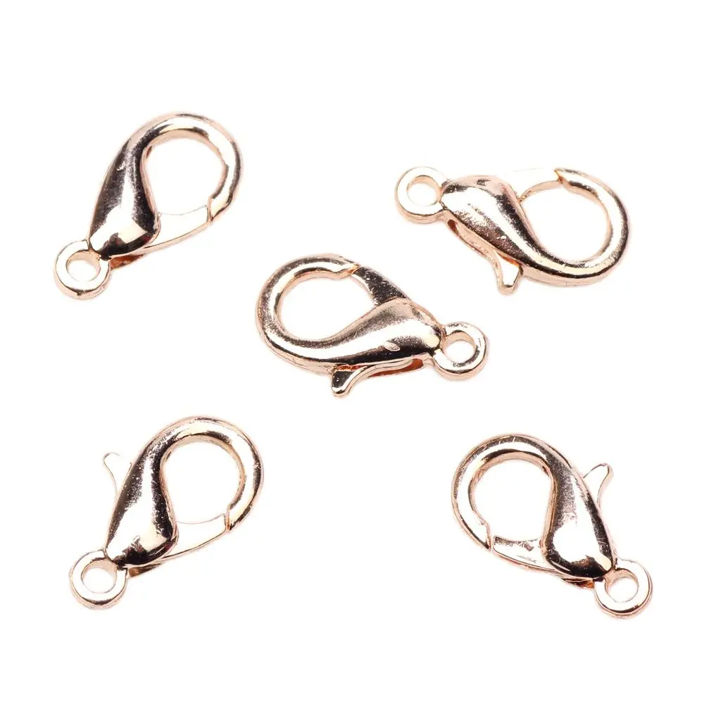 

Lobster Rose Gold Series Hooks For Necklace/Bracelets 10/12/14/18mm 24pcs/Lot DIY Jewelry Making Essential Accessories