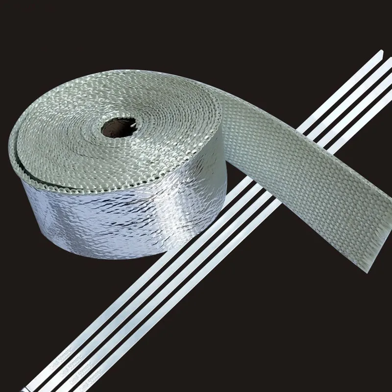 

5M * 5CM Heat insulation of cold and warm pipes Tape High Temperature Resistant Flame Retardant Exhaust Heat Wrap With 4 Ties