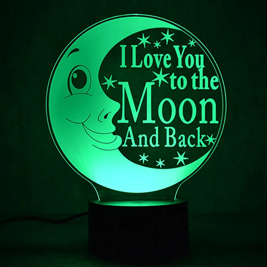 

Love Moon 3D night light smart home desk lamp energy saving LED lampA697
