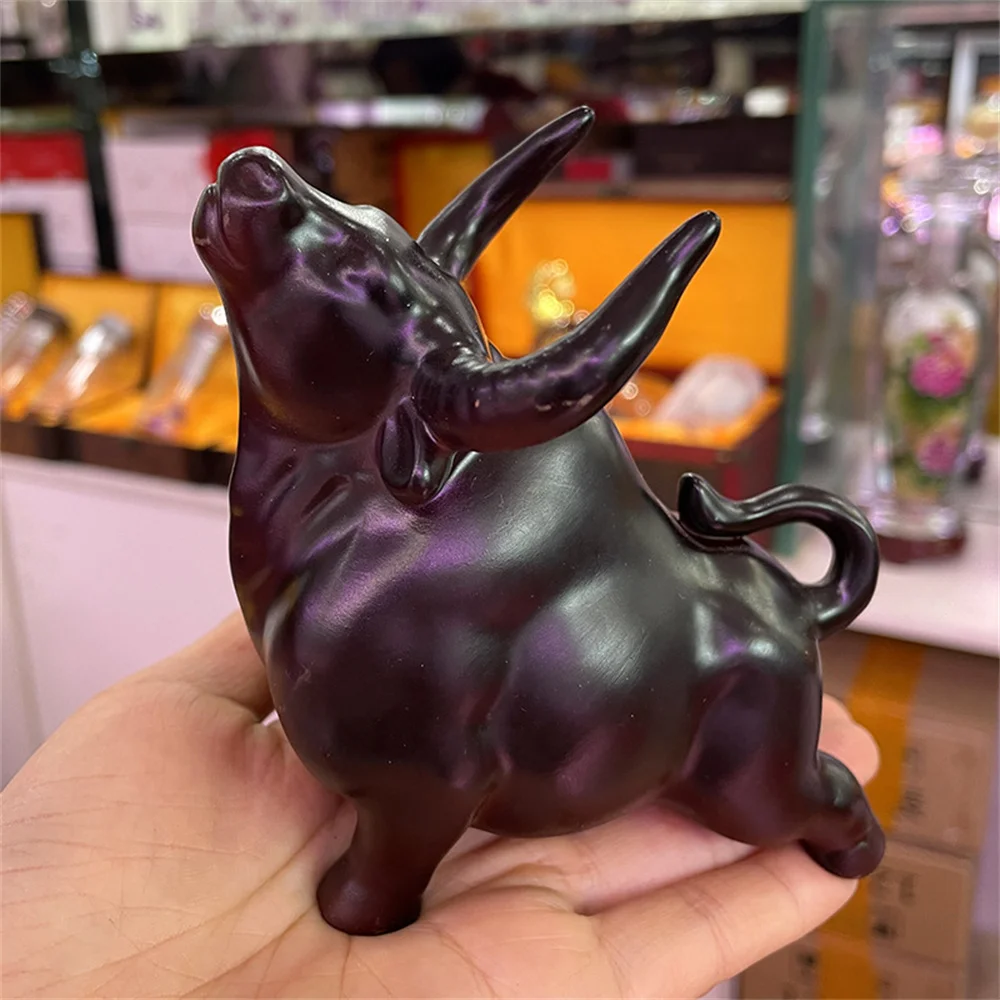 

Crashing Bull Resin Statue Crystal Ball Base Sphere Display Stand Auspicious Wishful Ornaments Luck Wealth Home Decor