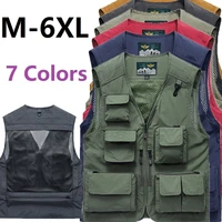 quick dry mesh tactical vest ultralight fishing vest summer casual camping vest outdoor middle age men waistcoats multi pockets