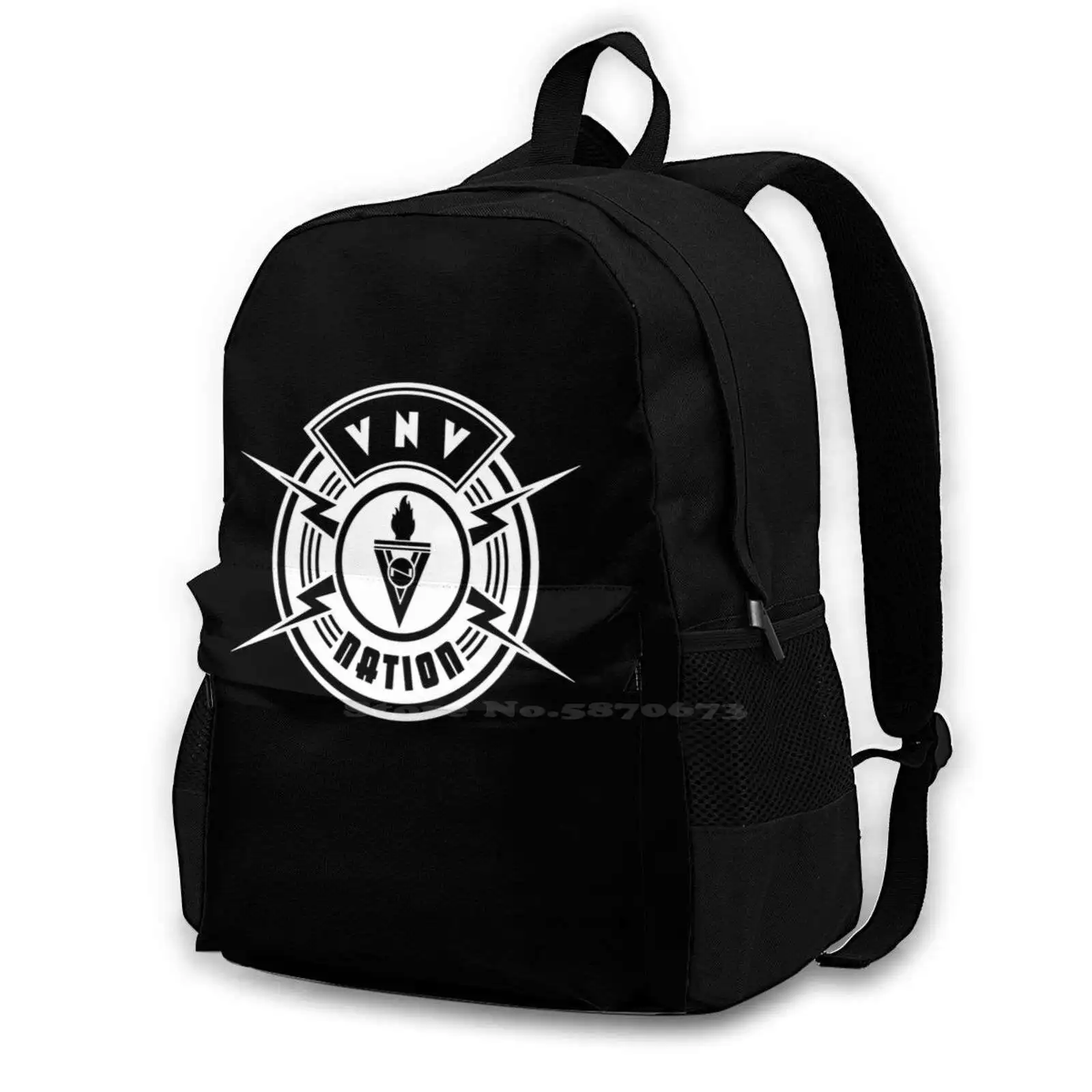 

Patch Of Vnv Nation Essential Backpacks For Men Women Teenagers Girls Bags Vnv Nation Vnv Black Patch Cool Black Flag Trending