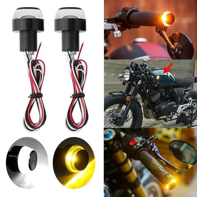 

12V Turn Signals Light for Motorcycle Handle Bar End Blinker for 22mm Handlebar Amber Grip Plug Signal Light Flashing LED Lights