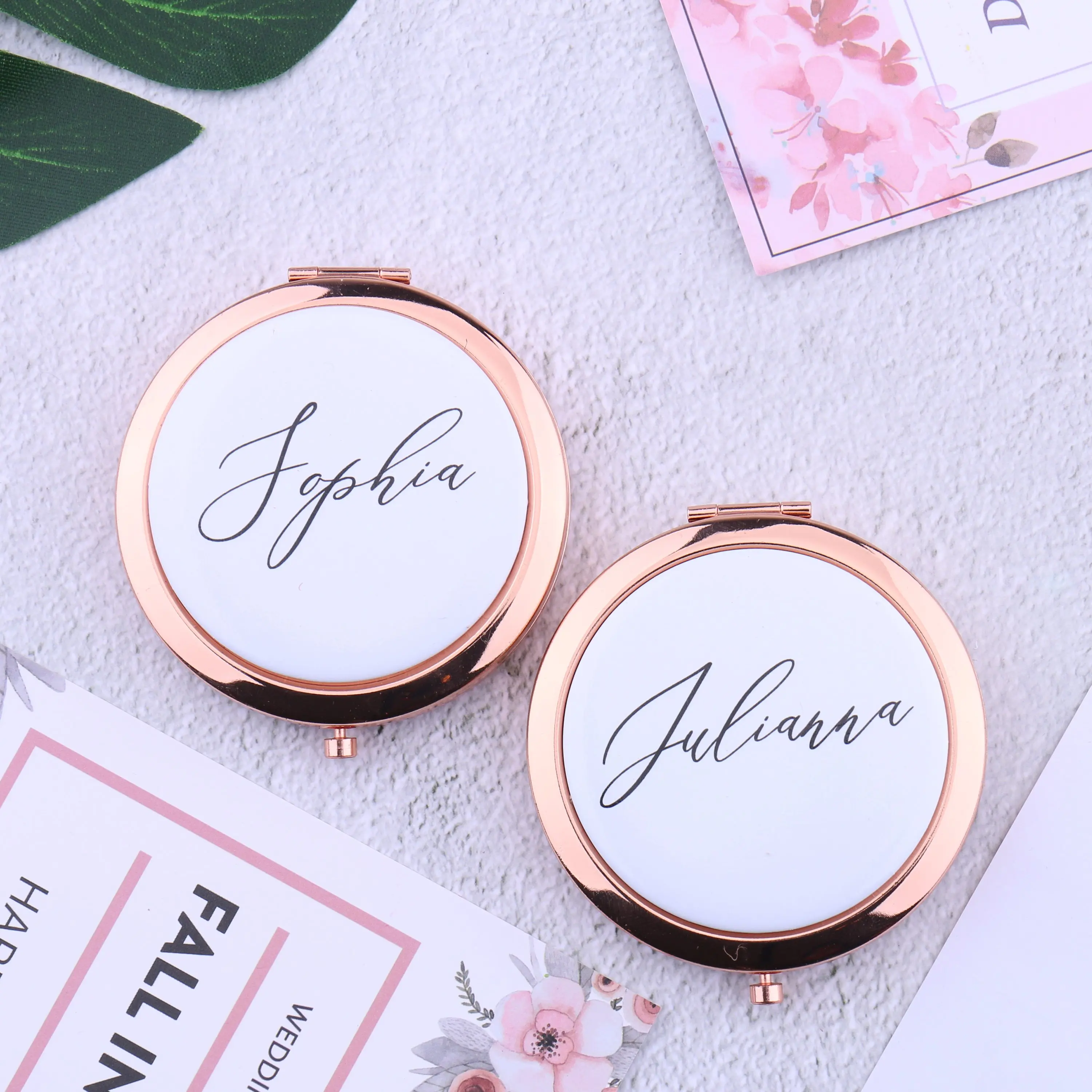 Индивидуальное компактное зеркало с 2x увеличением подарок для нее подружки