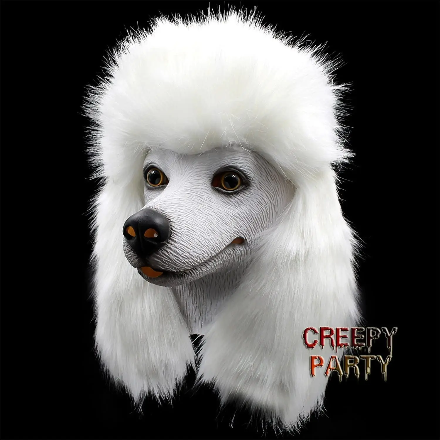 

Cute Doberman Dog Mask Animal Latex Headgear Halloween Masquerade Novelty Party Props White Poodle Masks for Adults and Kids