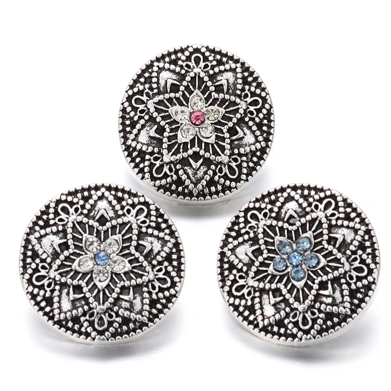 6 шт./лот кнопки ювелирные браслеты смешанные кресты дерево цветок Кристалл