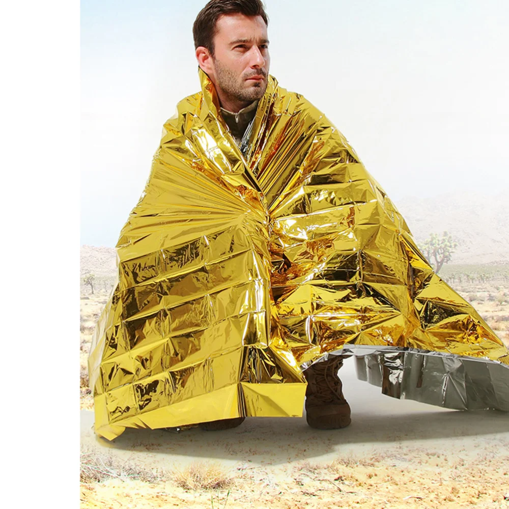 

10pcs Outdoor Hiking Climbing Emergency Survival Blanket Reflective Blanket 21cmx13cm (Silver)