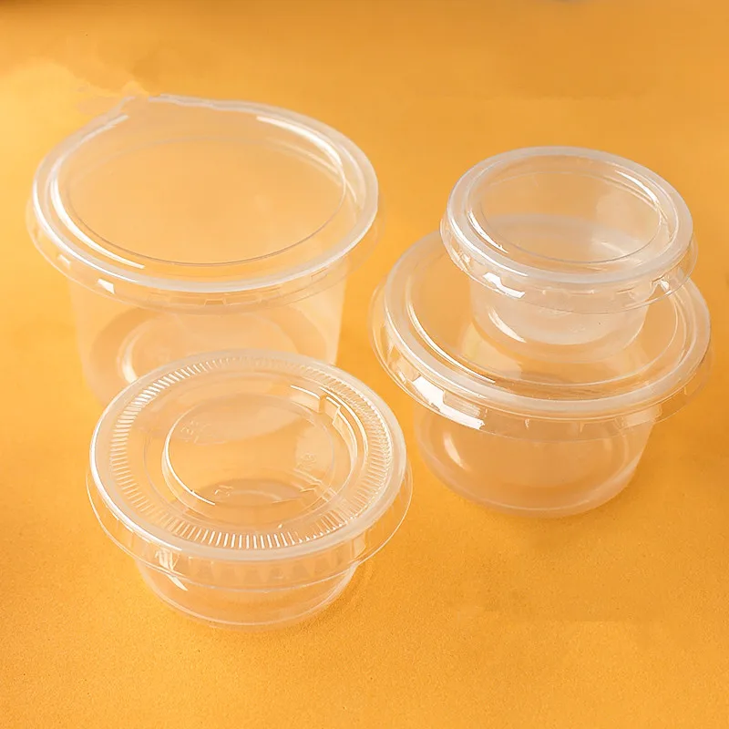 100 шт. одноразовые прозрачные пудинговые чашки с крышкой|Одноразовые чашки| |
