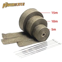 5101520m motorcycle exhaust thermal tape exhaust heat tape wrap manifold insulation roll resistant with stainless ties