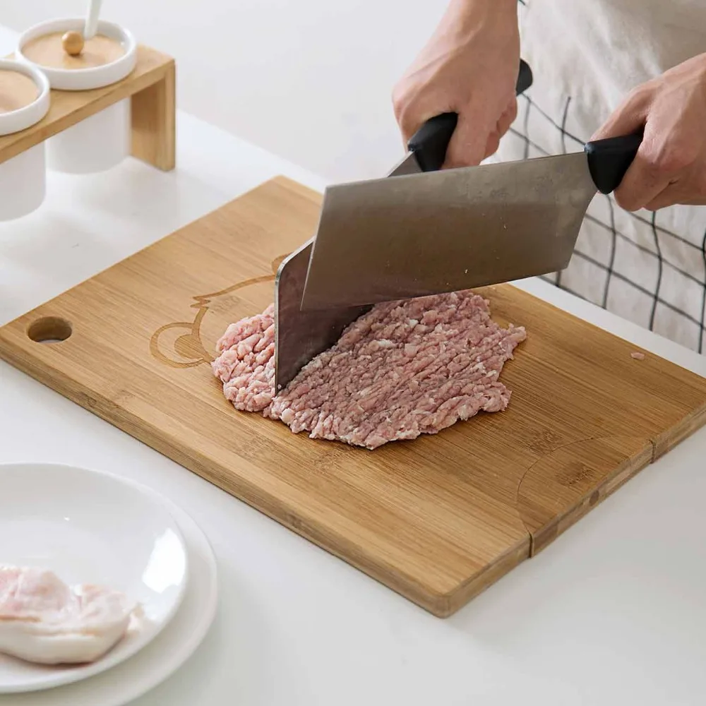 Большая деревянная разделочная доска для овощей толстая прямоугольная кухни