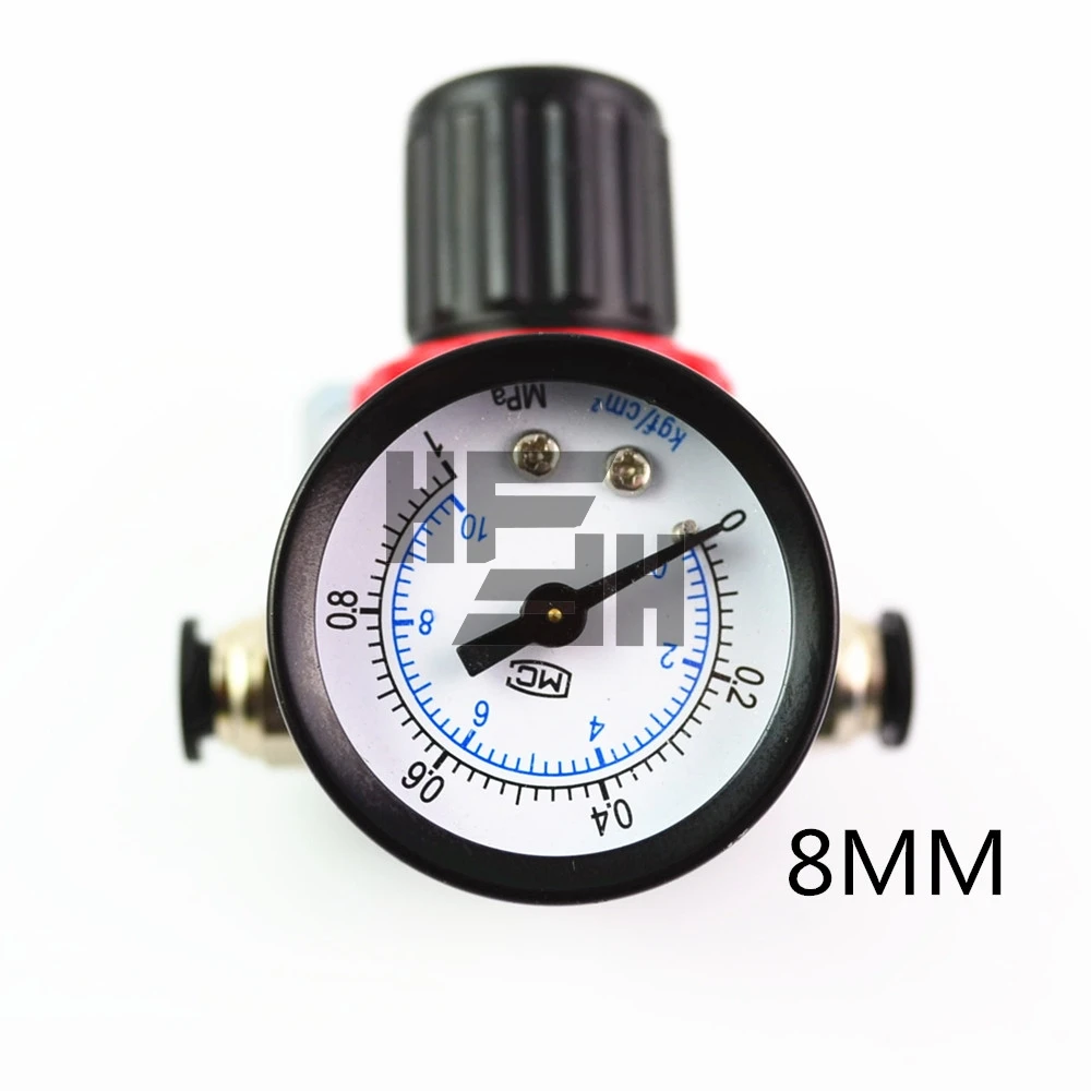 black 8MM AR2000 пневматический мини воздушный регулятор сброса давления для управления компрессором, блок для обработки клапана, штуцер для ПК, комбинация - Цвет: black 8MM