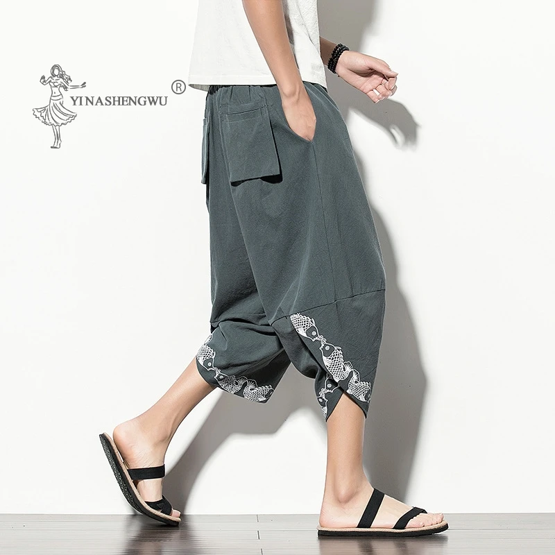 Летнее кимоно новые брюки в стиле ретро японские шаровары большого размера с